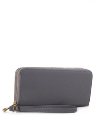 Simple Double Zip-Around Wallet OCK-W0095 GRAY